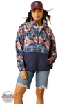 Ariat 10054846 Whisper Pullover Jacket in Blue Aztec, front