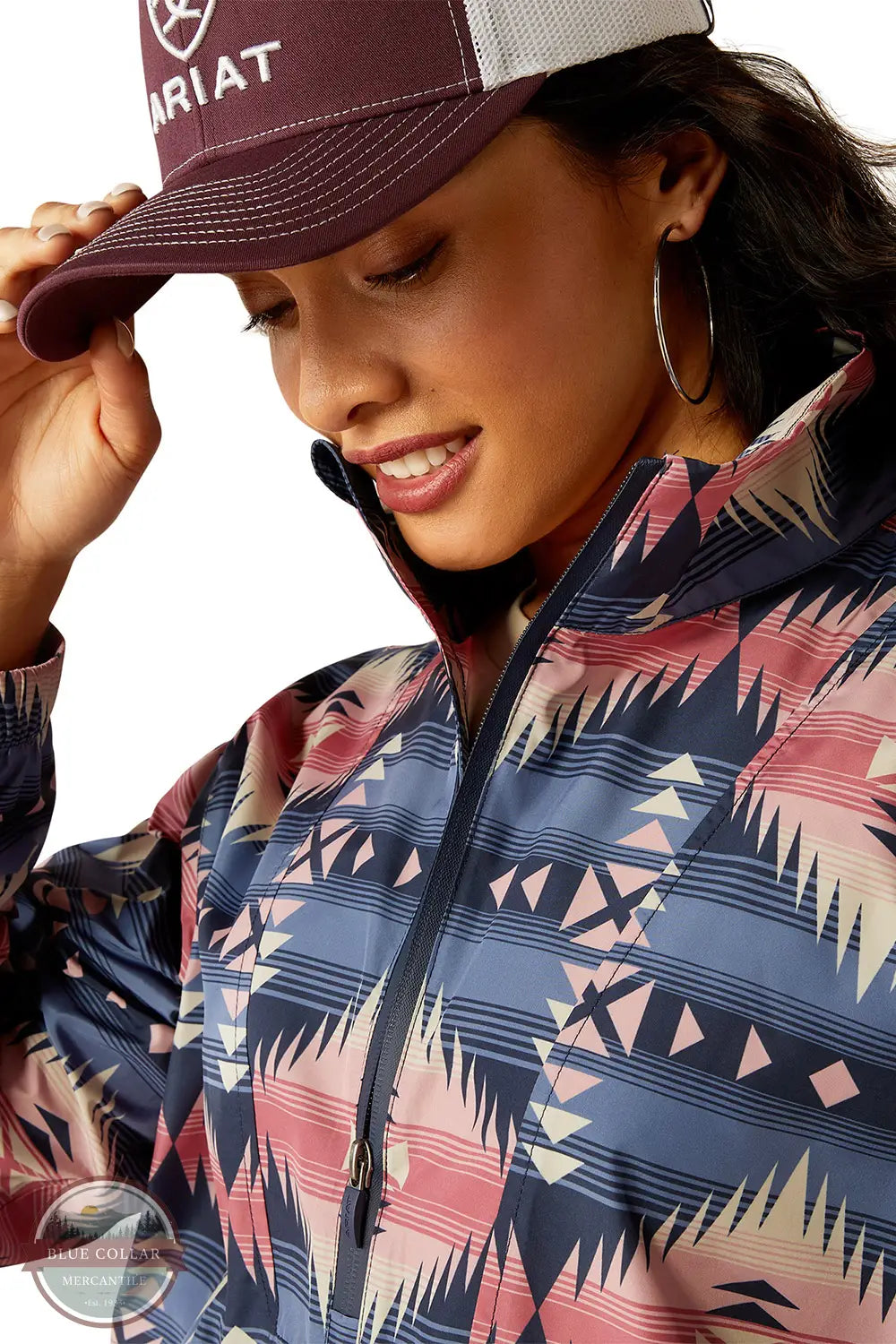 Ariat 10054846 Whisper Pullover Jacket in Blue Aztec, zoom