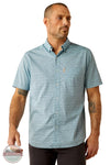 Ariat 10054849 Monte Modern Fit Short Sleeve Shirt in Blue, front