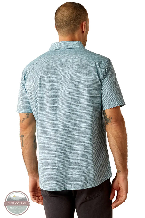 Ariat 10054849 Monte Modern Fit Short Sleeve Shirt in Blue, rear