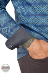 Ariat 10054852 McKay Modern Fit Long Sleeve Shirt in Blue, cuff
