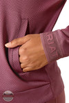 Ariat 10054887 Breathe 1/2 Zip Sweatshirt in Mauve, pocket