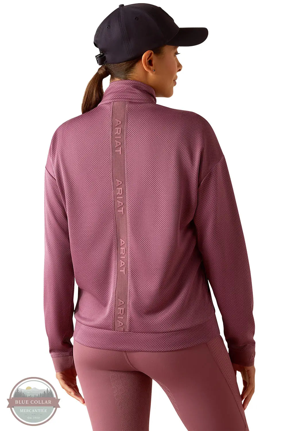 Ariat 10054887 Breathe 1/2 Zip Sweatshirt in Mauve, rear