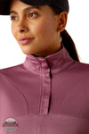 Ariat 10054887 Breathe 1/2 Zip Sweatshirt in Mauve, zipper