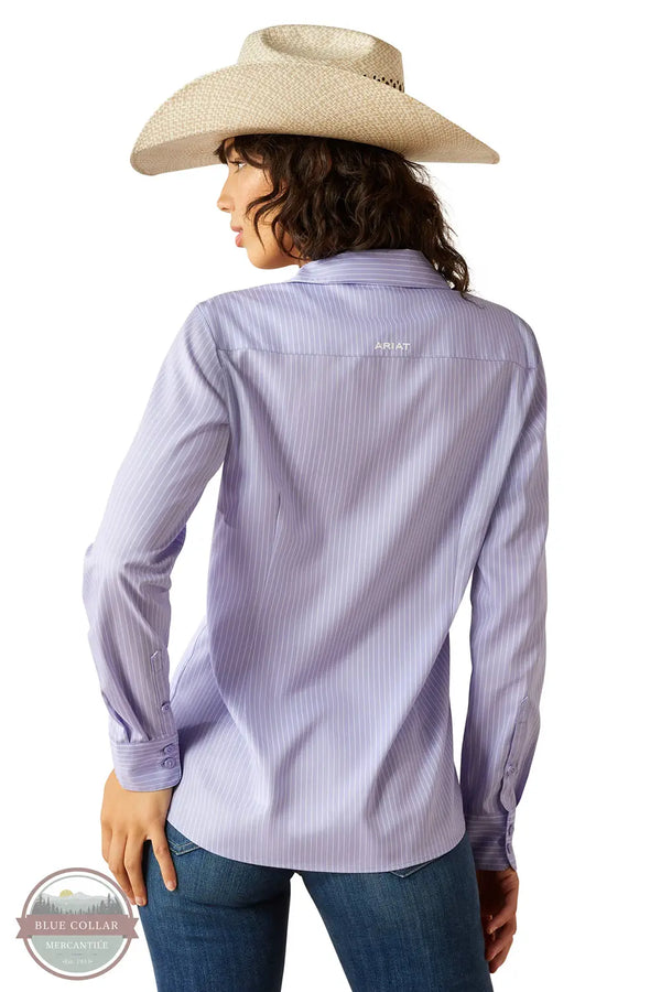 Ariat 10054892 Long Sleeve Kirby Pro Stripe Long Sleeve Shirt in Purple, rear