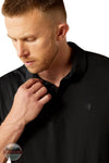 Ariat 10054897 Short Sleeve 360 Airflow Polo Shirt in Black collar detail