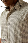 Ariat 10054902 Short Sleeve Retro Button Down Shirt in Black & Cream, zoom