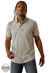 Ariat 10054902 Short Sleeve Retro Button Down Shirt in Black & Cream, front