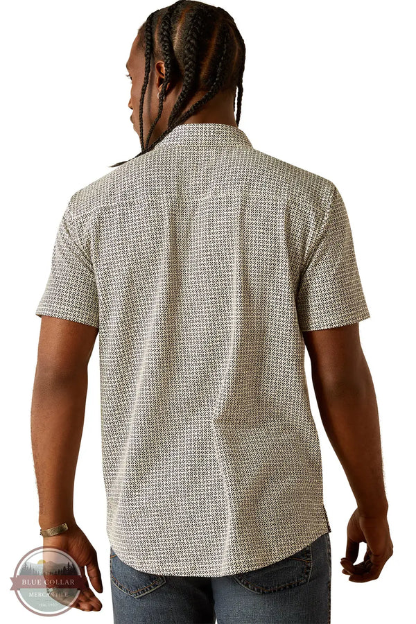 Ariat 10054902 Short Sleeve Retro Button Down Shirt in Black & Cream, rear