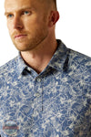 Ariat 10054906 Retro Blue Ridge Short Sleeve Polo Shirt in Blue, zoom