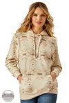 Ariat 10055021 Logo 2.0 Allover Southwest Print Hoody in tan, front