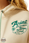 Ariat 10055028 Essential Retro Logo Hoody in Cream, logo zoom
