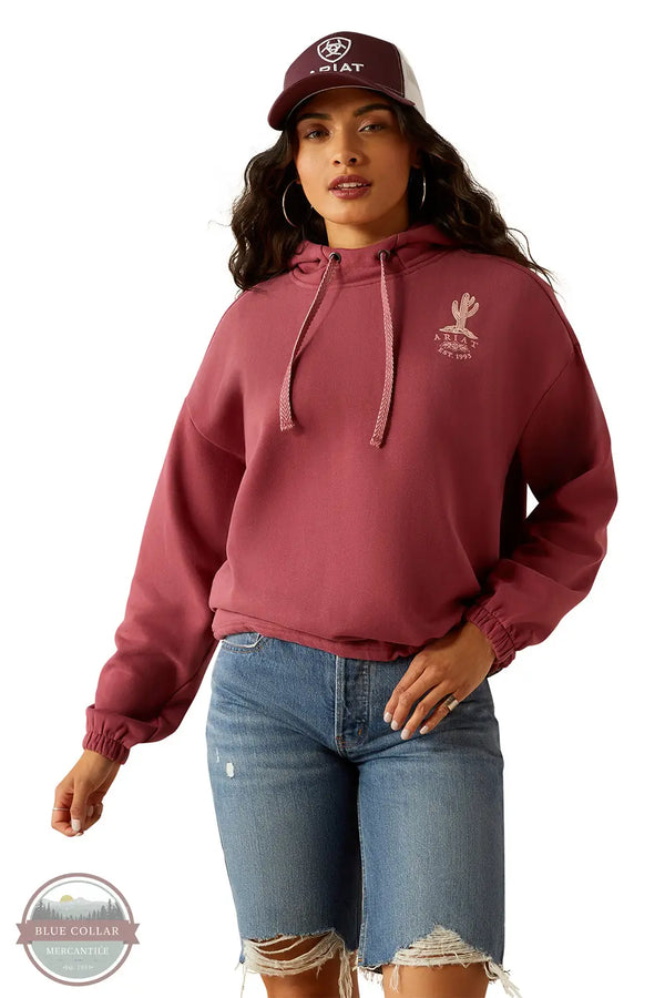 Ariat 10055029 Essential Cactus Logo Hoody in Pink, front