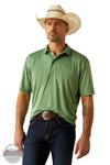 Ariat 10055125 Charger 2.0 Polo Short Sleeve Shirt in Green, front