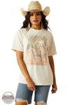 Ariat 10055140 Rodeo Postcard Short Sleeve T-Shirt in Cream, front