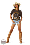 Ariat 10055163 We Don't Need Roads Short Sleeve T-Shirt in Brown, model