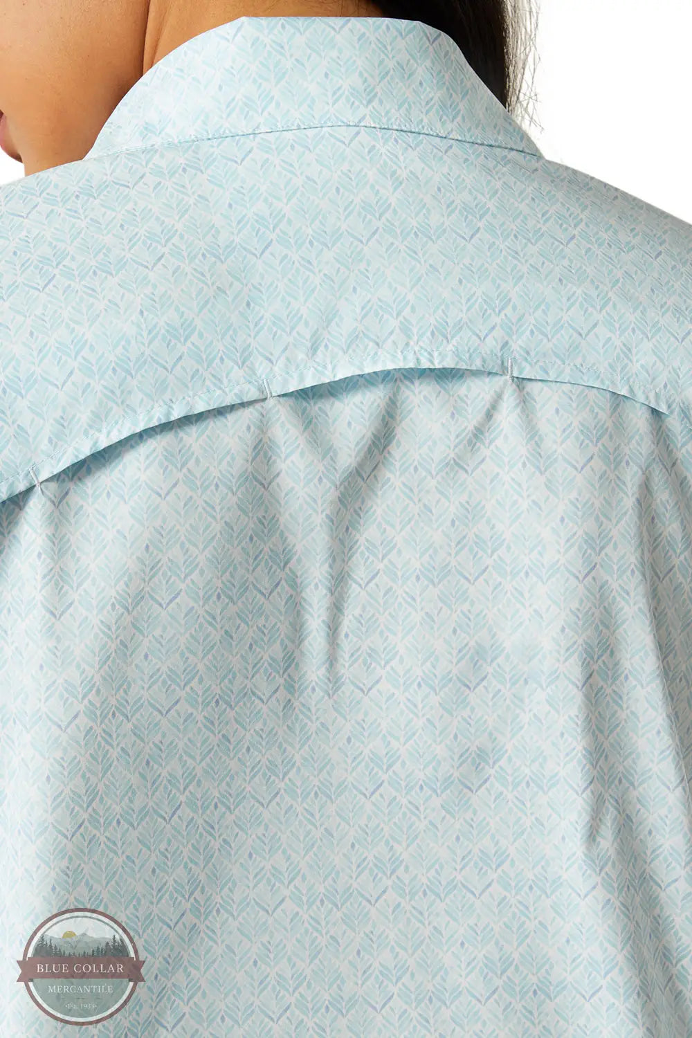Ariat 10055207 VentTEK Allover Print Long Sleeve Shirt in Light Teal, rear