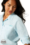 Ariat 10055207 VentTEK Allover Print Long Sleeve Shirt in Light Teal, side