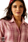 Ariat 10055217 Billie Jean Print Long Sleeve Shirt in Pink Plaid, zoom