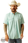 Ariat 10055230 VentTEK Outbound Fitted Short Sleeve Shirt in Teal, front