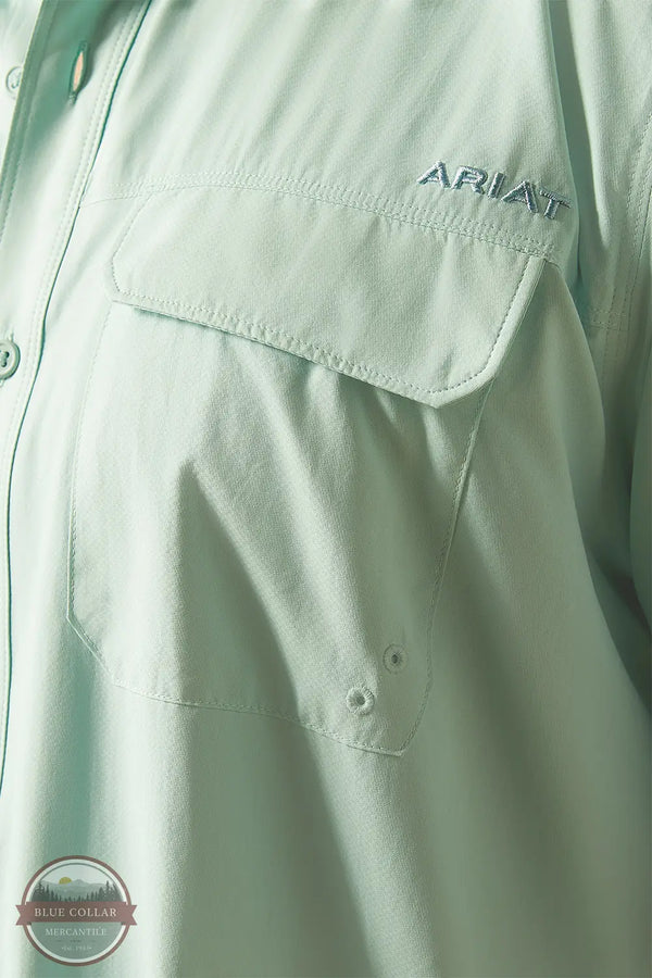 Ariat 10055230 VentTEK Outbound Fitted Short Sleeve Shirt in Teal, pocket