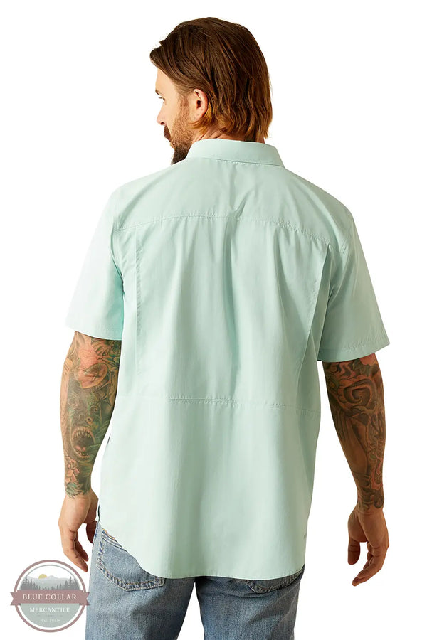 Ariat 10055230 VentTEK Outbound Fitted Short Sleeve Shirt in Teal, rear
