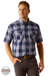 Ariat 10055264 Rebar Made Tough DuraStretch Plaid Short Sleeve Shirt in Blue Plaid, front