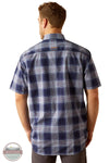 Ariat 10055264 Rebar Made Tough DuraStretch Plaid Short Sleeve Shirt in Blue Plaid, rear