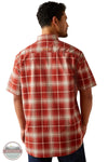 Ariat 10055266 Rebar Made Tough DuraStretch Plaid Short Sleeve Shirt in Red Plaid back view