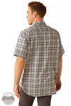 Ariat 10058535 Rebar Made Tough DuraStretch Plaid Short Sleeve Shirt in Gray Plaid, rear
