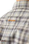 Ariat 10058535 Rebar Made Tough DuraStretch Plaid Short Sleeve Shirt in Gray Plaid, zoom