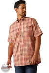 Ariat 10058536 Rebar Made Tough VentTEK DuraStretch Short Sleeve Shirt in Red Orange, front
