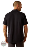 Ariat 10058539 Retro Button Down Short Sleeve Shirt in Black, rear