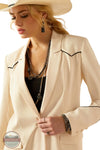 Ariat 10058547 Parton One Button Blazer in Cream, detail zoom
