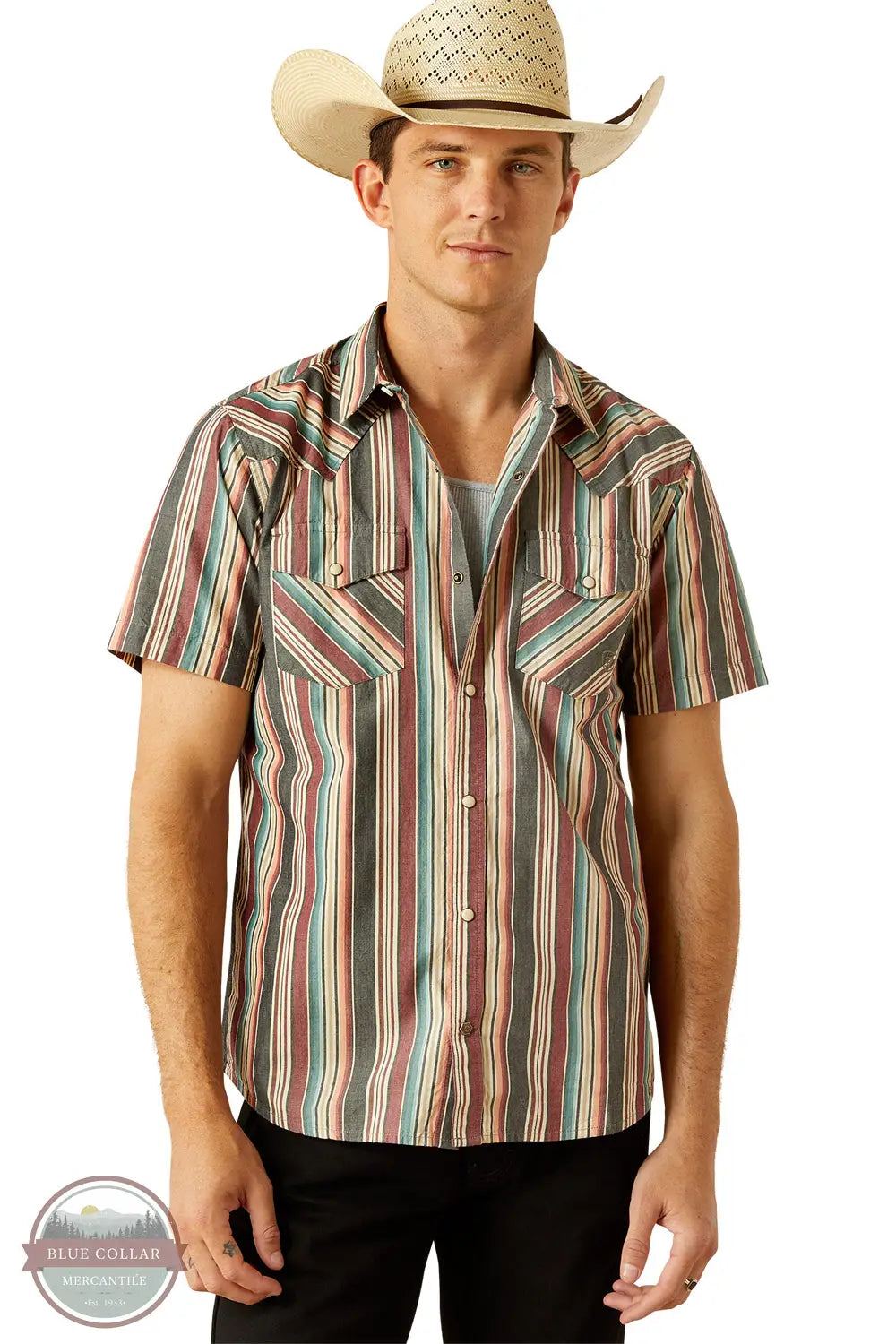 Ariat 10058714 Haven Retro Stripe Short Sleeve Shirt, front
