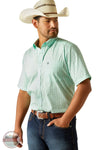 Ariat 10058741 Wrinkle Free Ellis Classic Allover Print Shirt in Teal, front