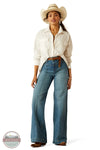 Ariat 10058911 Ultra High Rise Sloan Wide Leg Jeans in Light Stonewash, full view