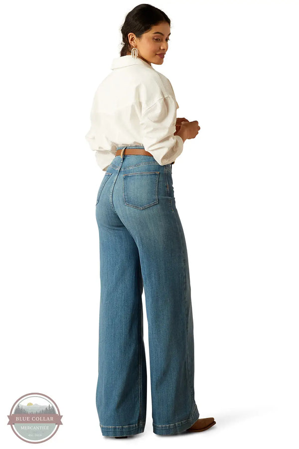 Ariat 10058911 Ultra High Rise Sloan Wide Leg Jeans in Light Stonewash, rear