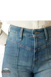 Ariat 10058911 Ultra High Rise Sloan Wide Leg Jeans in Light Stonewash, front seams