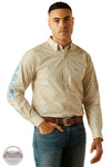 Ariat 10058978 Team Alder Fitted Shirt in Khaki & Blue, front