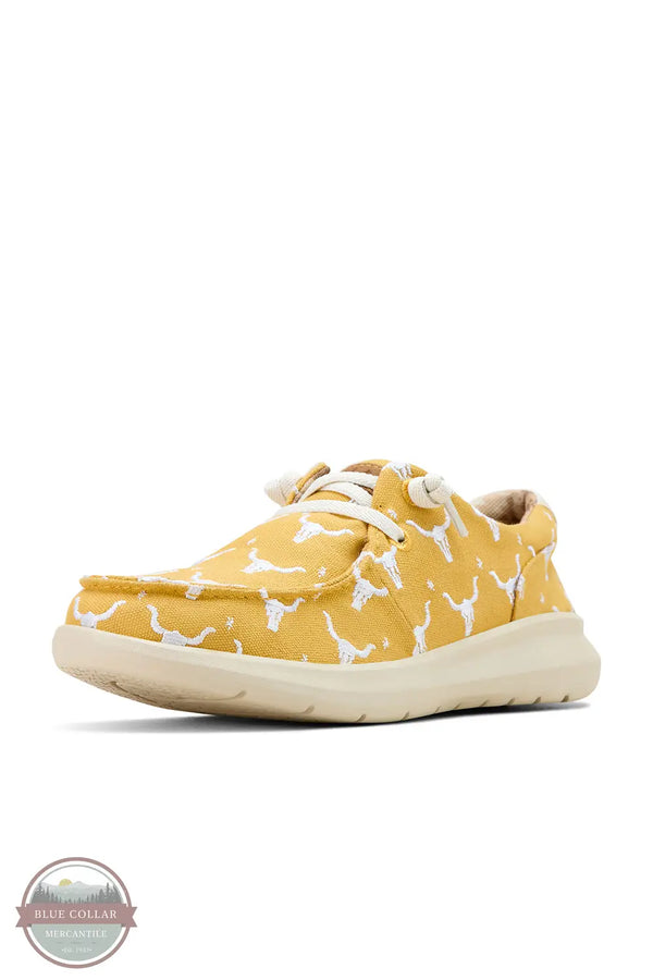 Ariat 10061129 Hilo Steerhead Doodle Moc in Yellow, side