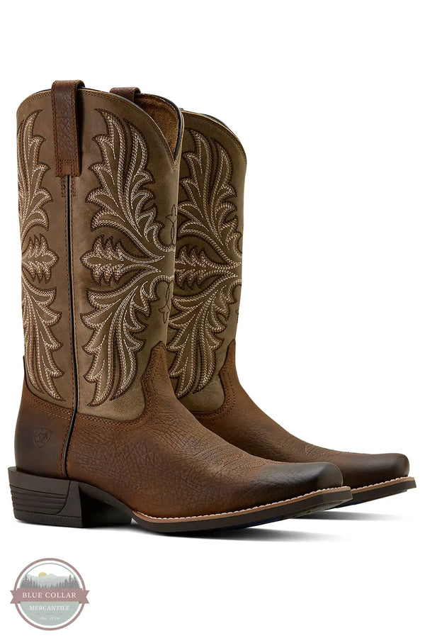 Ariat 10061158 Hustler Earth Western Boots in Brown, pair