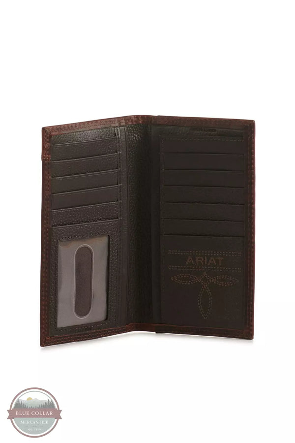 Ariat A3550002 Center Ridge Rodeo Checkbook Wallet in Brown Inside View