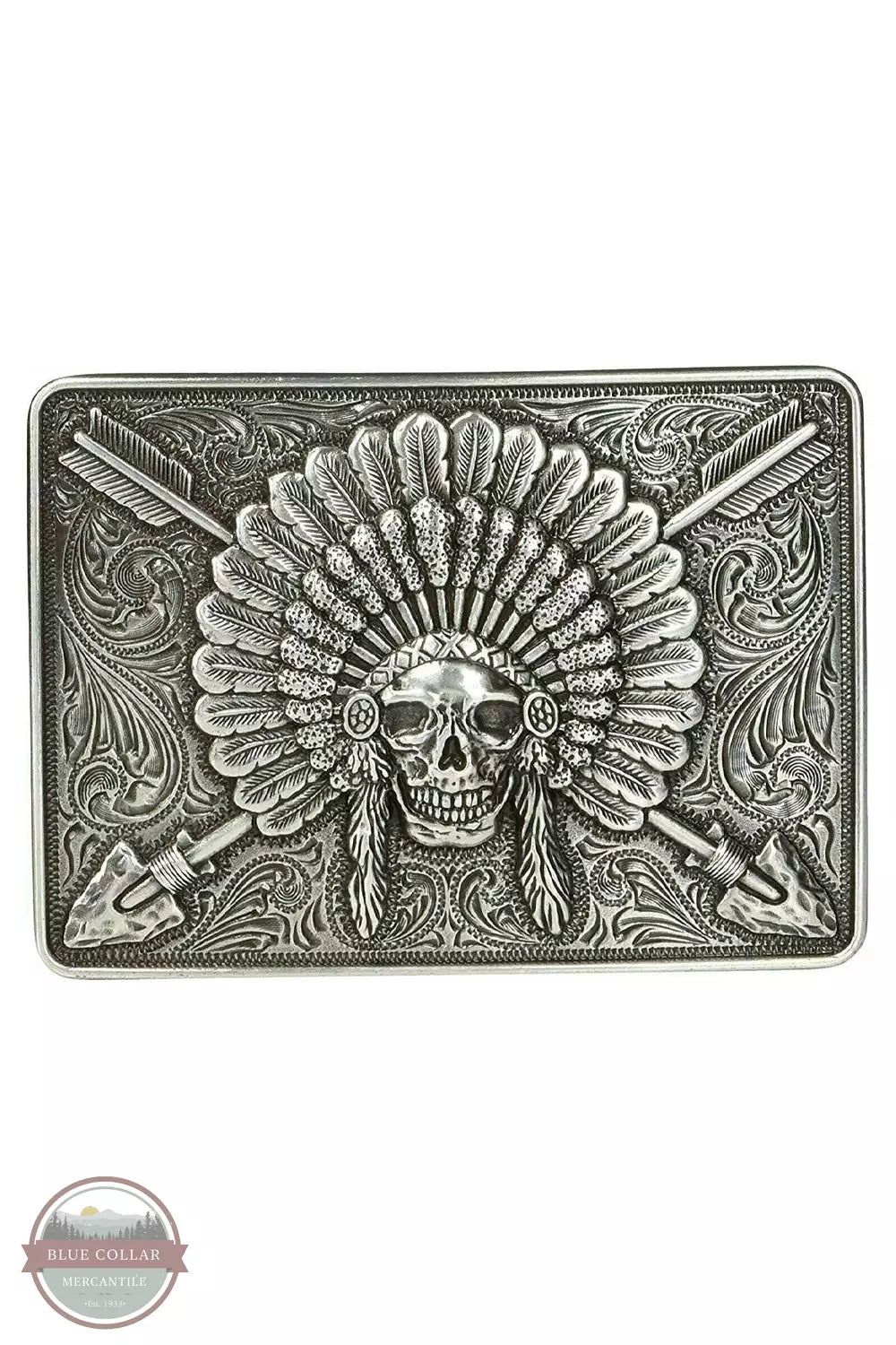 Ariat A37009 Chief Skull with Headdress Buckle Front View