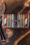 Blazin Roxx N770003697 Southwest Clutch Wallet in Brown Front View