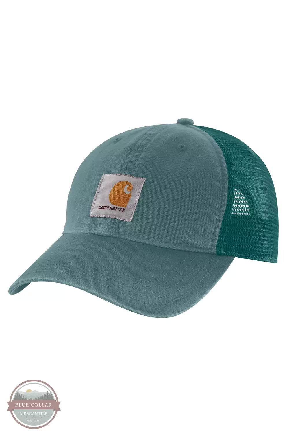 Carhartt 100286 Canvas Mesh Back Cap Sea Pine Front View