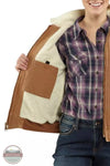 Carhartt 100815-211 Sherpa Lined Weathered Duck Jacket in Carhartt Brown Inside View