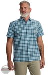 Carhartt 106747 Force Sun Relaxed Fit Plaid Short Sleeve Shirt in blue, front