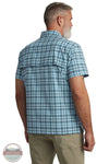 Carhartt 106747 Force Sun Relaxed Fit Plaid Short Sleeve Shirt in blue, rear