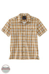 Carhartt 106747 Force Sun Relaxed Fit Plaid Short Sleeve Shirt in brown, flat image
